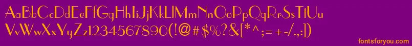 P650DecoRegular Font – Orange Fonts on Purple Background