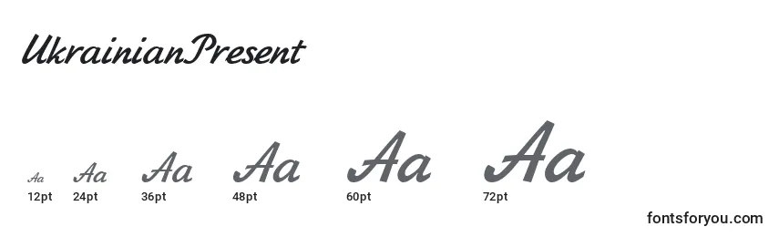 UkrainianPresent Font Sizes