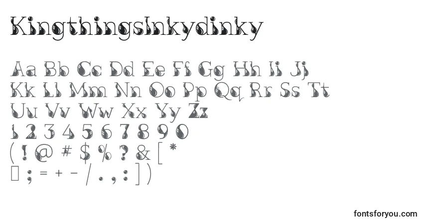A fonte KingthingsInkydinky – alfabeto, números, caracteres especiais