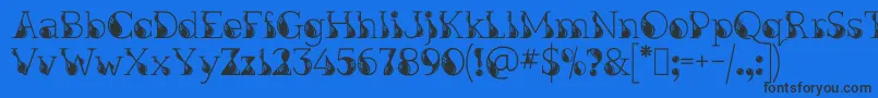 KingthingsInkydinky Font – Black Fonts on Blue Background