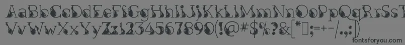 フォントKingthingsInkydinky – 黒い文字の灰色の背景