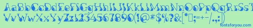 KingthingsInkydinky Font – Blue Fonts on Green Background