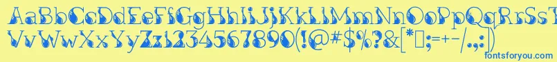 KingthingsInkydinky Font – Blue Fonts on Yellow Background