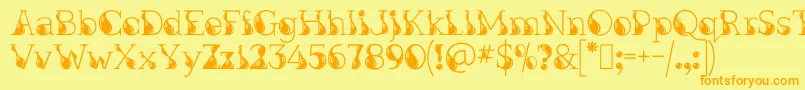 KingthingsInkydinky Font – Orange Fonts on Yellow Background