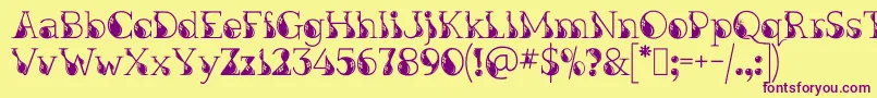 KingthingsInkydinky Font – Purple Fonts on Yellow Background