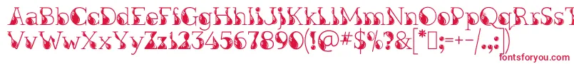 KingthingsInkydinky Font – Red Fonts on White Background