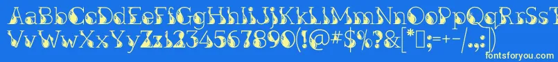 KingthingsInkydinky Font – Yellow Fonts on Blue Background