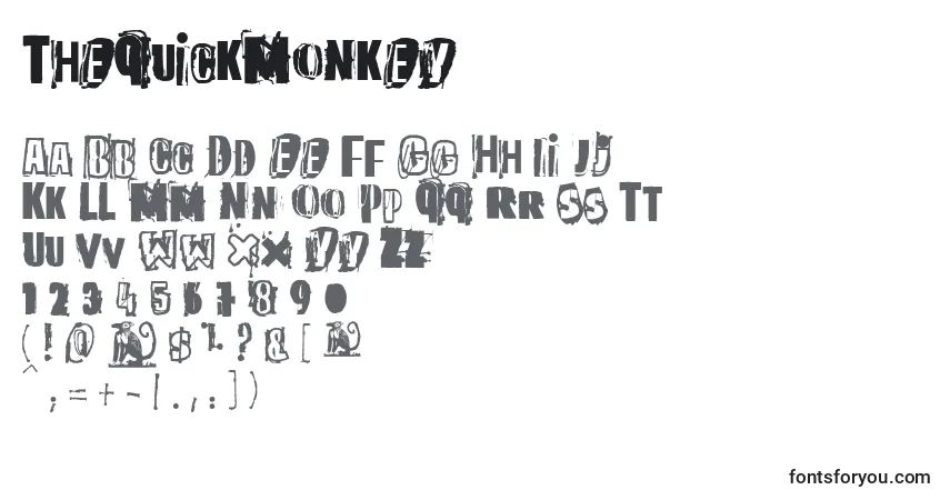 Czcionka TheQuickMonkey – alfabet, cyfry, specjalne znaki
