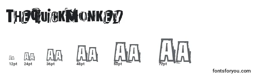 Размеры шрифта TheQuickMonkey