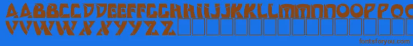 Dscomedyc Font – Brown Fonts on Blue Background