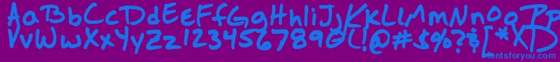 Jasonsharpie Font – Blue Fonts on Purple Background