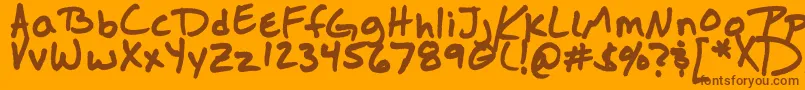 Fonte Jasonsharpie – fontes marrons em um fundo laranja