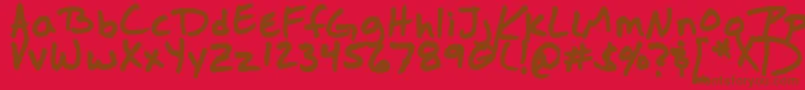 Jasonsharpie Font – Brown Fonts on Red Background