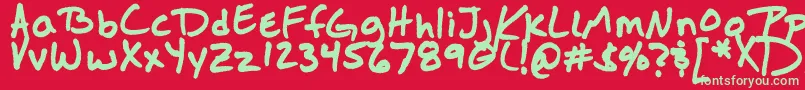 Jasonsharpie-Schriftart – Grüne Schriften auf rotem Hintergrund
