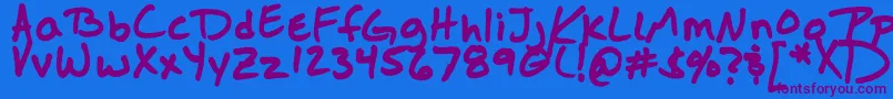 Jasonsharpie Font – Purple Fonts on Blue Background