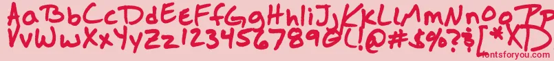 Jasonsharpie Font – Red Fonts on Pink Background