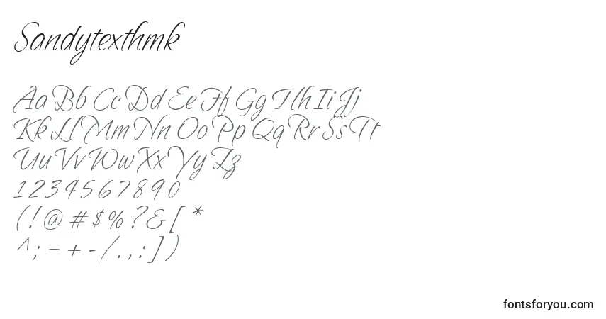 Czcionka Sandytexthmk – alfabet, cyfry, specjalne znaki