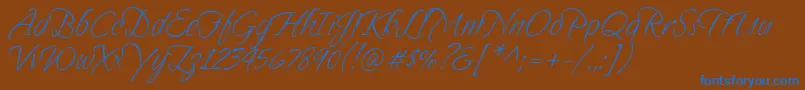 Sandytexthmk Font – Blue Fonts on Brown Background