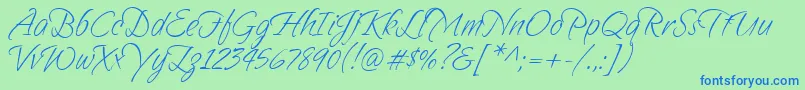Sandytexthmk Font – Blue Fonts on Green Background