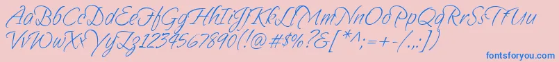 Sandytexthmk Font – Blue Fonts on Pink Background