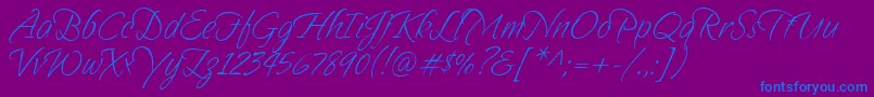 Więcej informacji o czcionce Sandytexthmk Czcionka Sandytexthmk – niebieskie czcionki na fioletowym tle