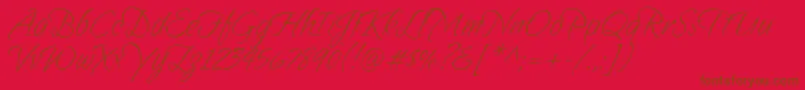 Sandytexthmk Font – Brown Fonts on Red Background