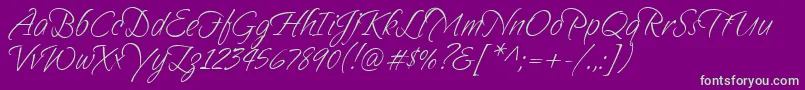 Sandytexthmk Font – Green Fonts on Purple Background