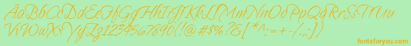 Sandytexthmk Font – Orange Fonts on Green Background