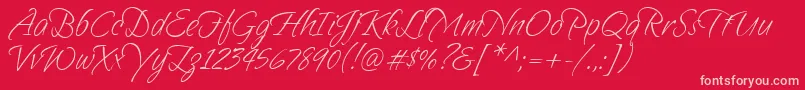 Sandytexthmk Font – Pink Fonts on Red Background