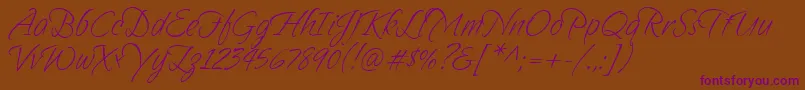 Sandytexthmk-Schriftart – Violette Schriften auf braunem Hintergrund