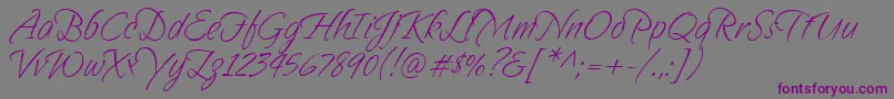 Sandytexthmk Font – Purple Fonts on Gray Background