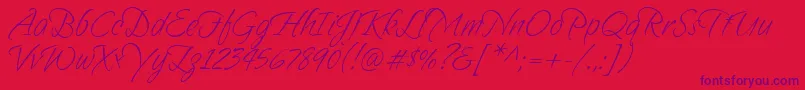 Sandytexthmk-Schriftart – Violette Schriften auf rotem Hintergrund