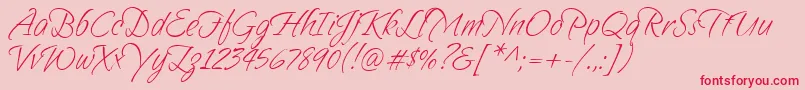 Sandytexthmk Font – Red Fonts on Pink Background