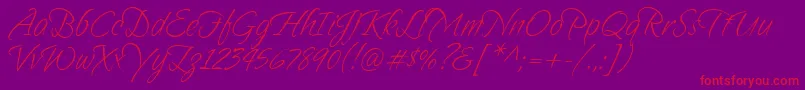 Sandytexthmk Font – Red Fonts on Purple Background