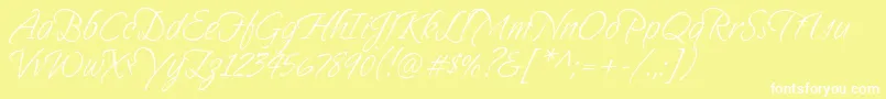 Sandytexthmk Font – White Fonts on Yellow Background