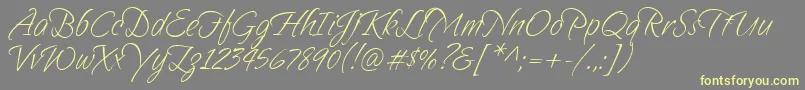 Sandytexthmk Font – Yellow Fonts on Gray Background