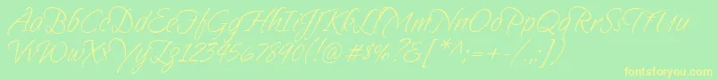 Sandytexthmk Font – Yellow Fonts on Green Background