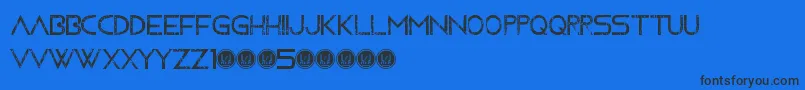 MovingForwardGrunge Font – Black Fonts on Blue Background