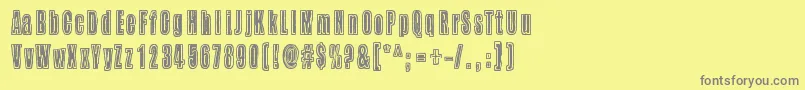 フォントBuzzAloha – 黄色の背景に灰色の文字