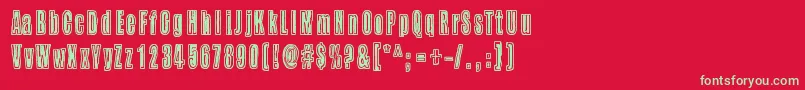 フォントBuzzAloha – 赤い背景に緑の文字