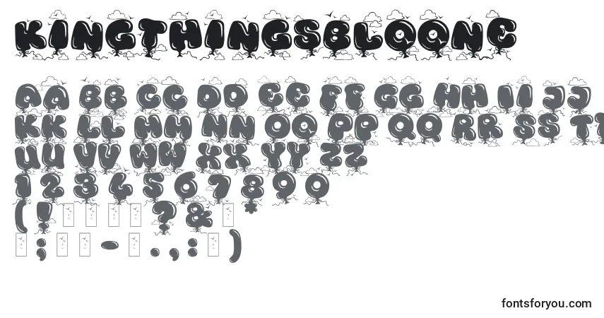 Schriftart KingthingsBloone – Alphabet, Zahlen, spezielle Symbole