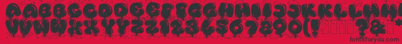 KingthingsBloone Font – Black Fonts on Red Background