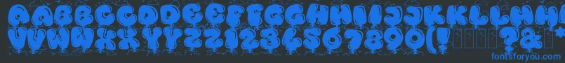 KingthingsBloone Font – Blue Fonts on Black Background