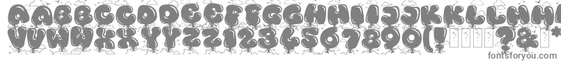 フォントKingthingsBloone – 灰色のフォント