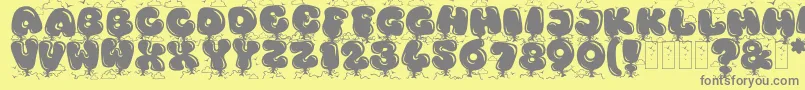 KingthingsBloone Font – Gray Fonts on Yellow Background