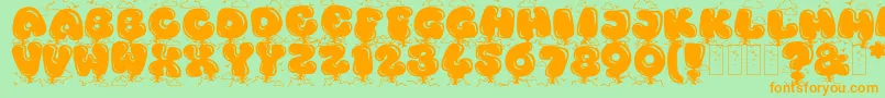 KingthingsBloone Font – Orange Fonts on Green Background
