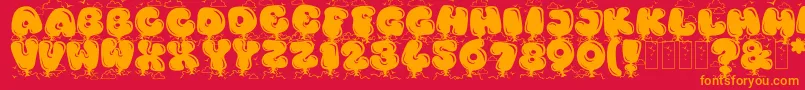 KingthingsBloone Font – Orange Fonts on Red Background