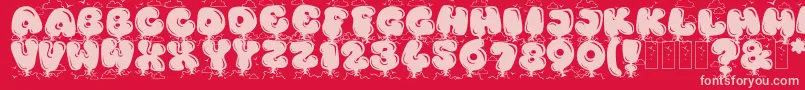 KingthingsBloone Font – Pink Fonts on Red Background