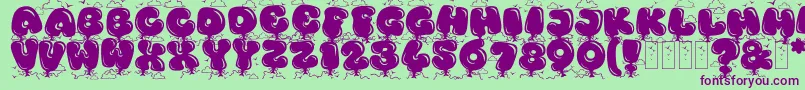 KingthingsBloone Font – Purple Fonts on Green Background