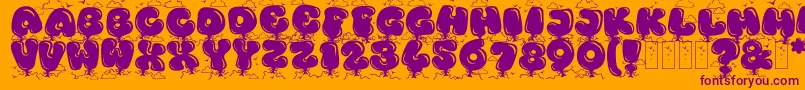 KingthingsBloone Font – Purple Fonts on Orange Background